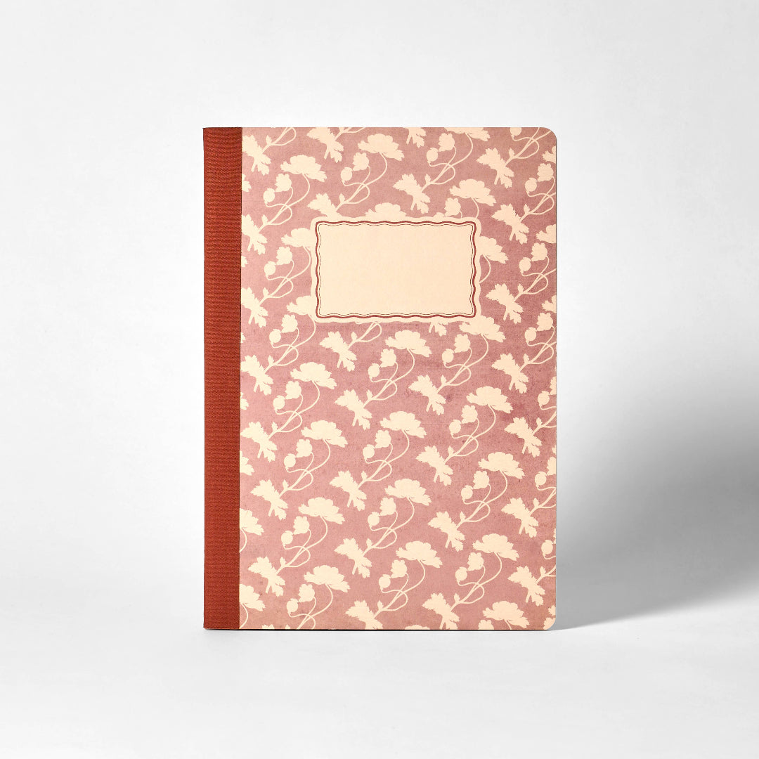 A5 Single Notebook - Philipp Otto Pink Flowers